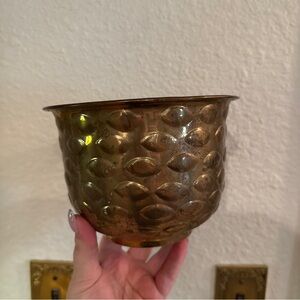 Vintage Brass Textured Planter/Pot